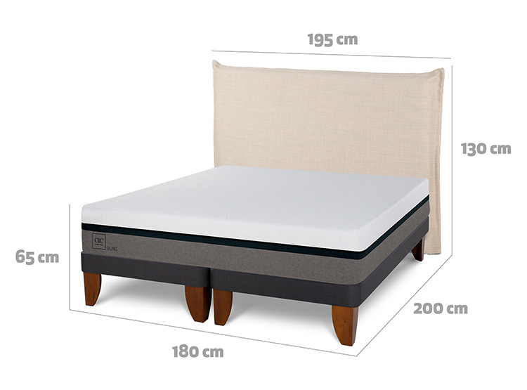 JUEGO DE DORMITORIO CIC CAMA EUROPEA BALANCE KING + RESPALDO TIBER - 3