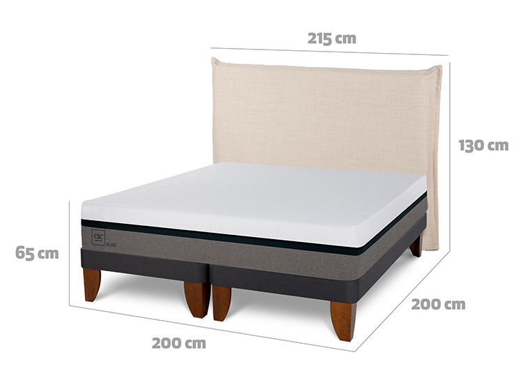 JUEGO DE DORMITORIO CIC CAMA EUROPEA BALANCE SÚPER KING + RESPALDO TIBER - 3