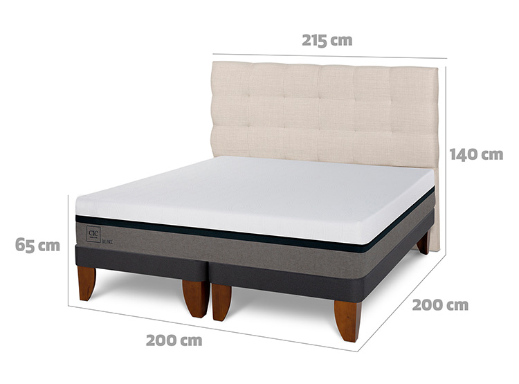 JUEGO DE DORMITORIO CIC CAMA EUROPEA BALANCE SÚPER KING + RESPALDO EBRO - 3