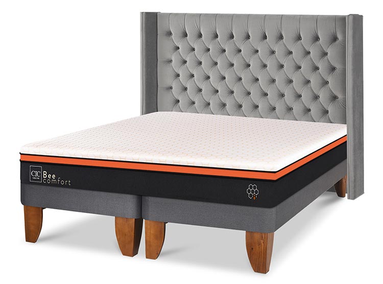 JUEGO DE DORMITORIO CIC CAMA EUROPEA BEE COMFORT BD 2 PLAZAS + RESPALDO SESIA - 2