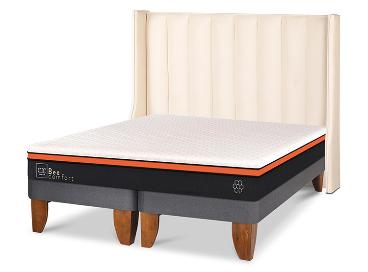 JUEGO DE DORMITORIO CIC CAMA EUROPEA BEE COMFORT BD 2 PLAZAS + RESPALDO PANARO - 2