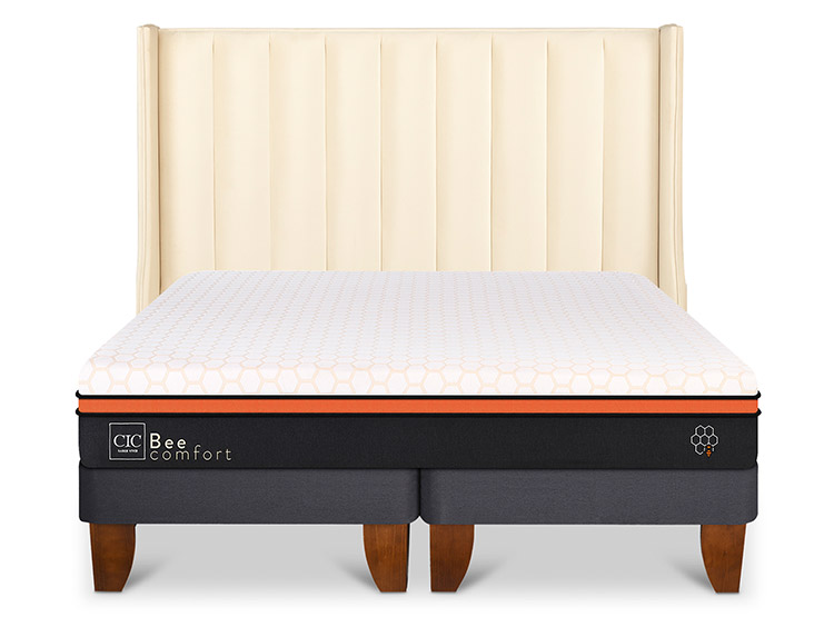 JUEGO DE DORMITORIO CIC CAMA EUROPEA BEE COMFORT KING + RESPALDO PANARO - 1