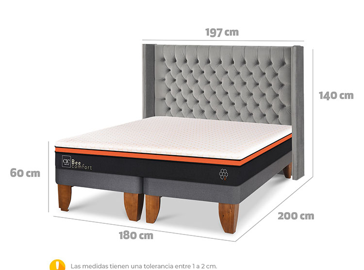 CAMA EUROPEA CIC BEE COMFORT KING + RESPALDO SESIA - 3