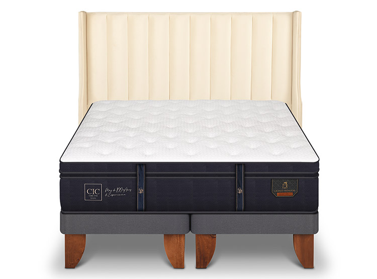 JUEGO DE DORMITORIO CIC CAMA EUROPEA GRAND PREMIUM SÚPER KING + RESPALDO PANARO - 1