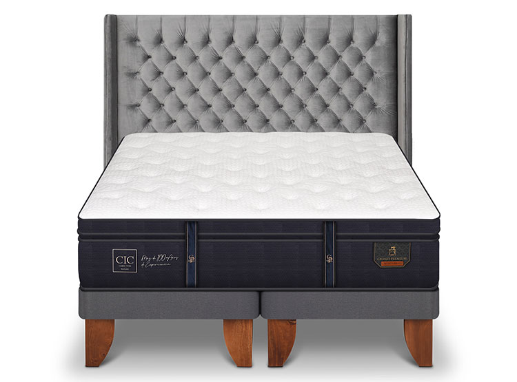 JUEGO DE DORMITORIO CIC CAMA EUROPEA GRAND PREMIUM SÚPER KING + RESPALDO SESIA - 1