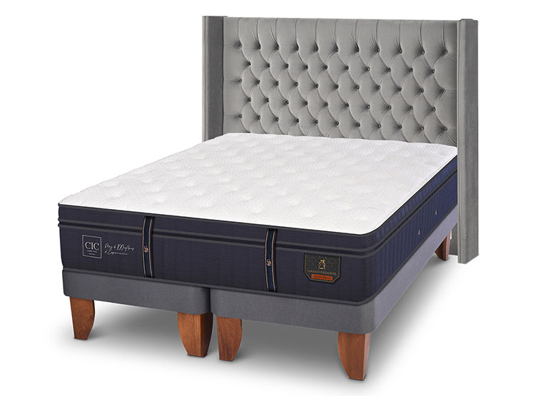 JUEGO DE DORMITORIO CIC CAMA EUROPEA GRAND PREMIUM BD 2 PLAZAS + RESPALDO SESIA - 2