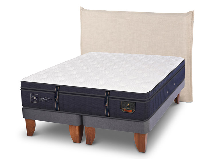 JUEGO DE DORMITORIO CIC CAMA EUROPEA GRAND PREMIUM BD 2 PLAZAS + RESPALDO TIBER - 2