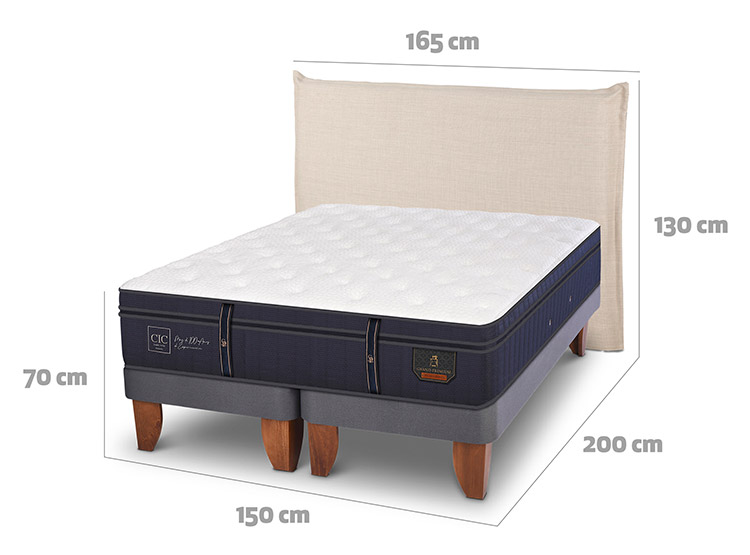 JUEGO DE DORMITORIO CIC CAMA EUROPEA GRAND PREMIUM BD 2 PLAZAS + RESPALDO TIBER - 3