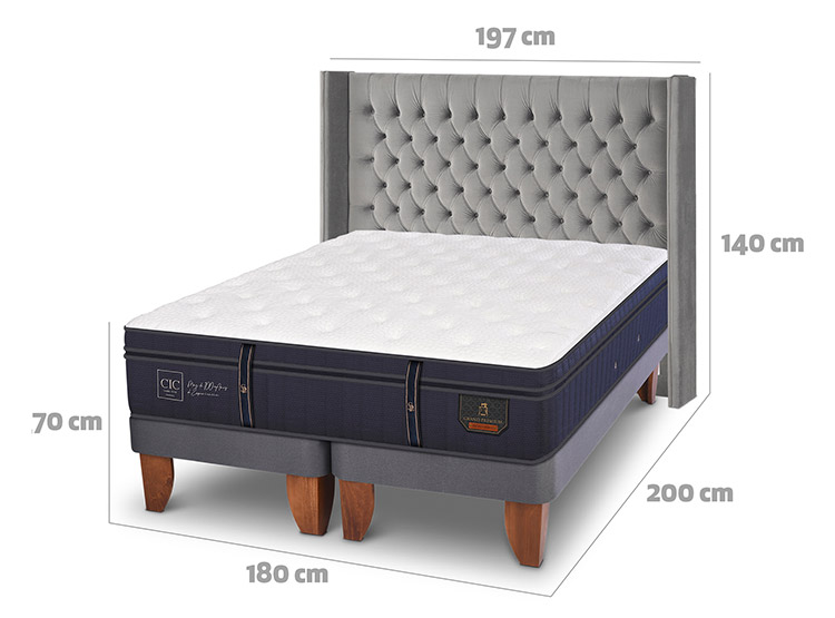 CAMA EUROPEA CIC GRAND PREMIUM KING + RESPALDO SESIA - 3