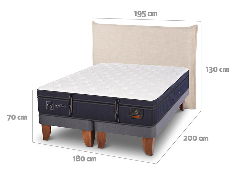 JUEGO DE DORMITORIO CIC CAMA EUROPEA GRAND PREMIUM KING + RESPALDO TIBER - 3