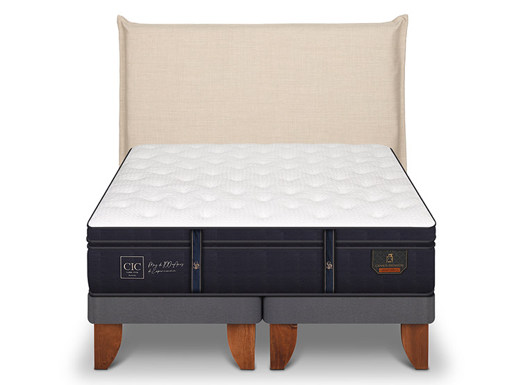 JUEGO DE DORMITORIO CIC CAMA EUROPEA GRAND PREMIUM KING + RESPALDO TIBER - 1