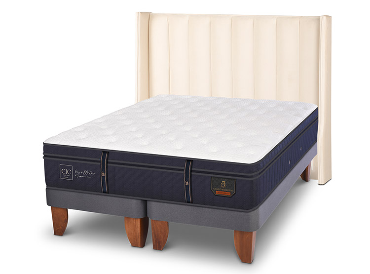 JUEGO DE DORMITORIO CIC CAMA EUROPEA GRAND PREMIUM BD 2 PLAZAS + RESPALDO PANARO - 2