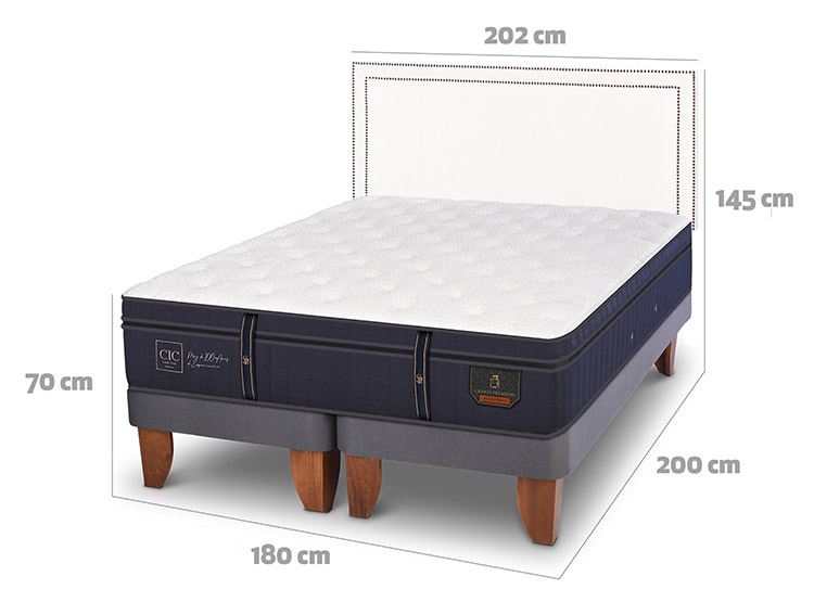 JUEGO DE DORMITORIO CIC CAMA EUROPEA GRAND PREMIUM KING + RESPALDO DANUBIO - 3