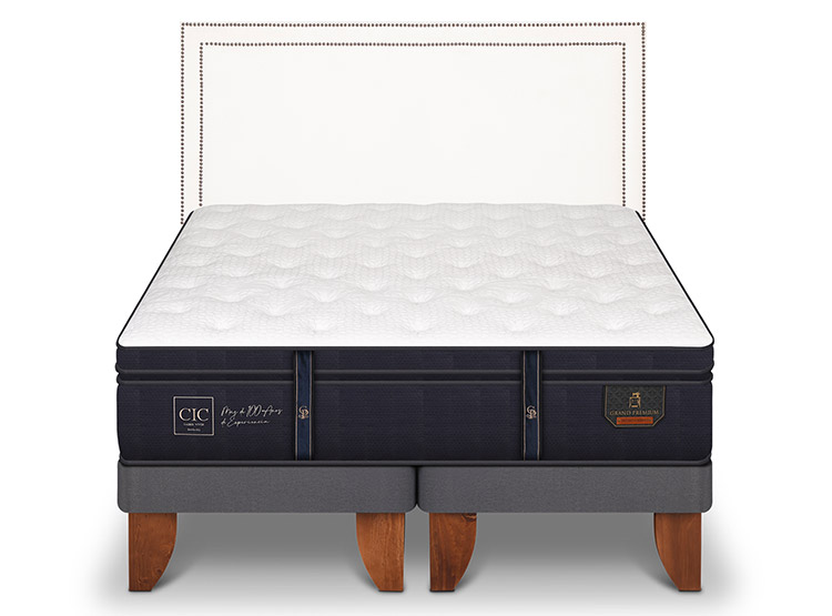 JUEGO DE DORMITORIO CIC CAMA EUROPEA GRAND PREMIUM KING + RESPALDO DANUBIO - 1
