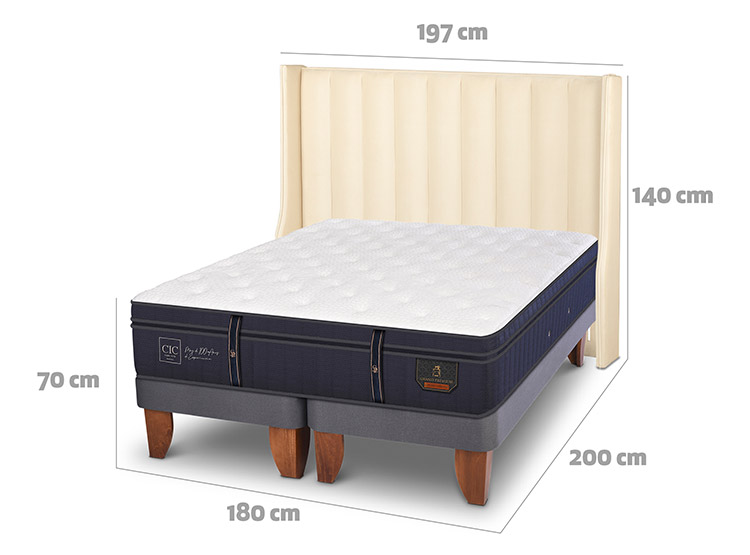 JUEGO DE DORMITORIO CIC CAMA EUROPEA GRAND PREMIUM KING + RESPALDO PANARO - 3