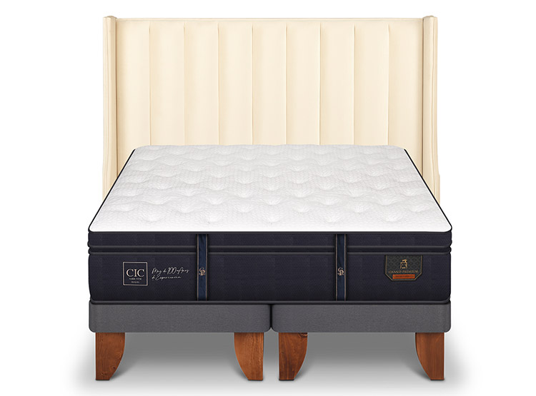 JUEGO DE DORMITORIO CIC CAMA EUROPEA GRAND PREMIUM KING + RESPALDO PANARO - 1