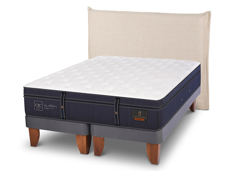 JUEGO DE DORMITORIO CIC CAMA EUROPEA GRAND PREMIUM SÚPER KING + RESPALDO TIBER - 2