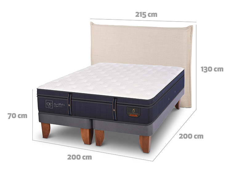 JUEGO DE DORMITORIO CIC CAMA EUROPEA GRAND PREMIUM SÚPER KING + RESPALDO TIBER - 3