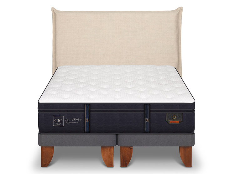 JUEGO DE DORMITORIO CIC CAMA EUROPEA GRAND PREMIUM SÚPER KING + RESPALDO TIBER - 1