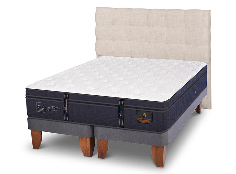 JUEGO DE DORMITORIO CIC CAMA EUROPEA GRAND PREMIUM SÚPER KING + RESPALDO EBRO - 2
