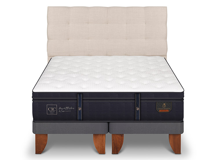 JUEGO DE DORMITORIO CIC CAMA EUROPEA GRAND PREMIUM SÚPER KING + RESPALDO EBRO - 1