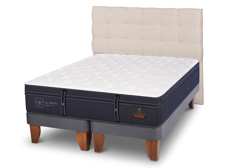 JUEGO DE DORMITORIO CIC CAMA EUROPEA GRAND PREMIUM BD 2 PLAZAS + RESPALDO EBRO - 2