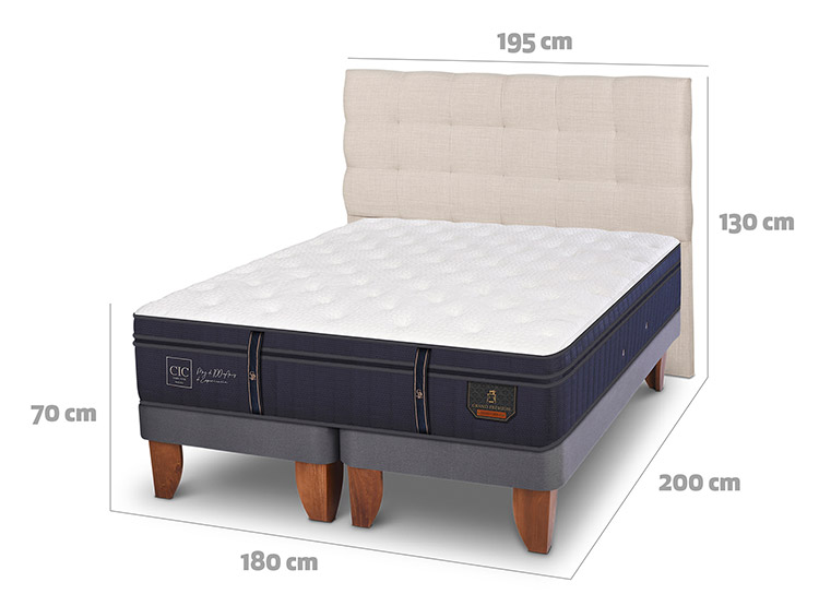 JUEGO DE DORMITORIO CIC CAMA EUROPEA GRAND PREMIUM KING + RESPALDO EBRO - 3