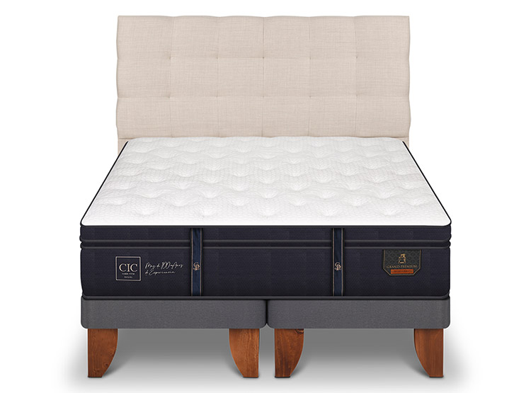 JUEGO DE DORMITORIO CIC CAMA EUROPEA GRAND PREMIUM KING + RESPALDO EBRO - 1