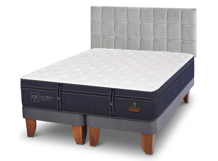 JUEGO DE DORMITORIO CIC CAMA EUROPEA GRAND PREMIUM BD 2 PLAZAS + RESPALDO SILE - 2