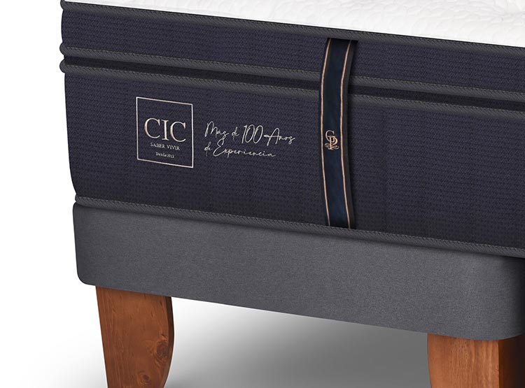 JUEGO DE DORMITORIO CIC CAMA EUROPEA GRAND PREMIUM KING + RESPALDO SILE - 7