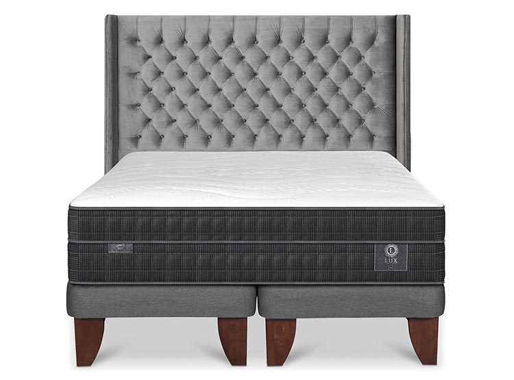 JUEGO DE DORMITORIO CIC CAMA EUROPEA LUX BD 2 PLAZAS + RESPALDO SESIA - 1