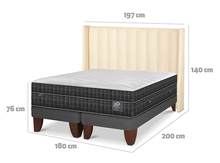 JUEGO DE DORMITORIO CIC CAMA EUROPEA LUX KING + RESPALDO PANARO - 3