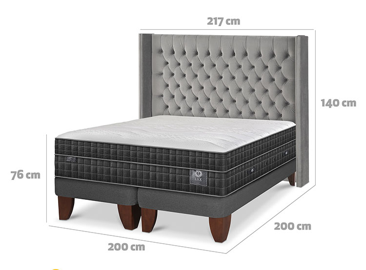 JUEGO DE DORMITORIO CIC CAMA EUROPEA LUX SÚPER KING + RESPALDO SESIA - 3