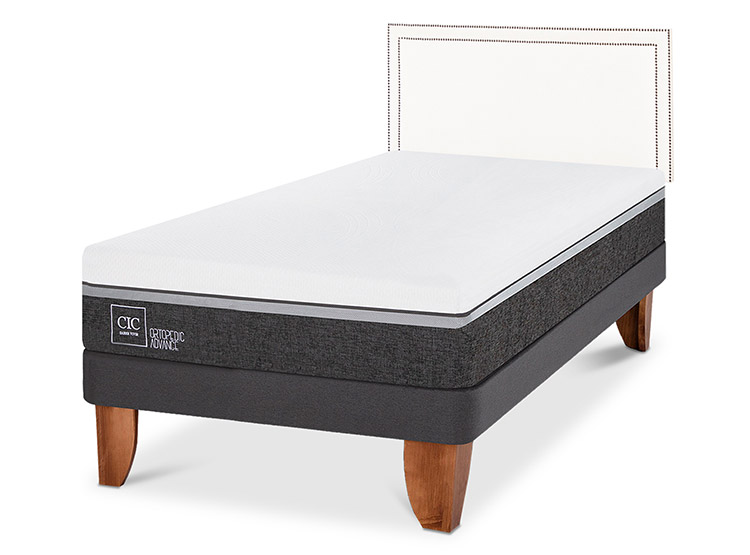 JUEGO DE DORMITORIO CIC CAMA EUROPEA ORTOPEDIC ADVANCE 1.5 PLAZAS + RESPALDO DANUBIO - 2