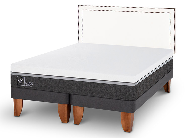 JUEGO DE DORMITORIO CIC CAMA EUROPEA ORTOPEDIC ADVANCE KING + RESPALDO DANUBIO - 2