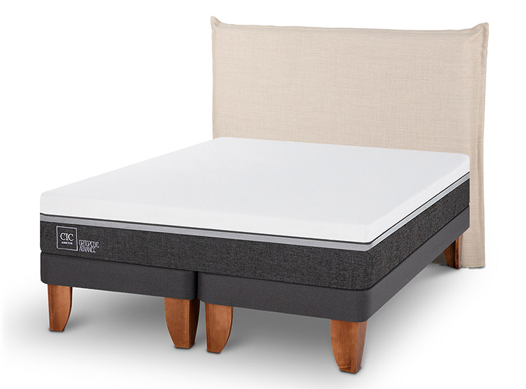 JUEGO DE DORMITORIO CIC CAMA EUROPEA ORTOPEDIC ADVANCE BD 2 PLAZAS + RESPALDO TIBER - 2