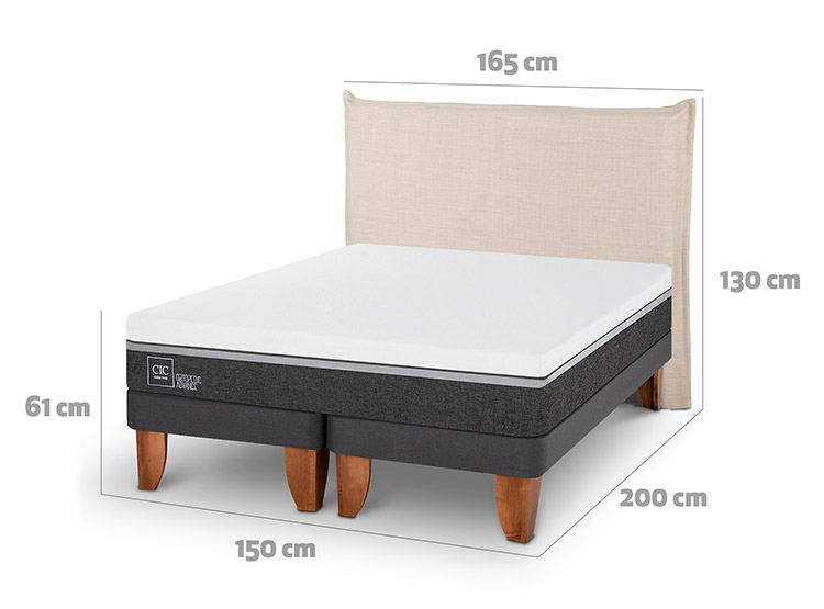 JUEGO DE DORMITORIO CIC CAMA EUROPEA ORTOPEDIC ADVANCE BD 2 PLAZAS + RESPALDO TIBER - 3
