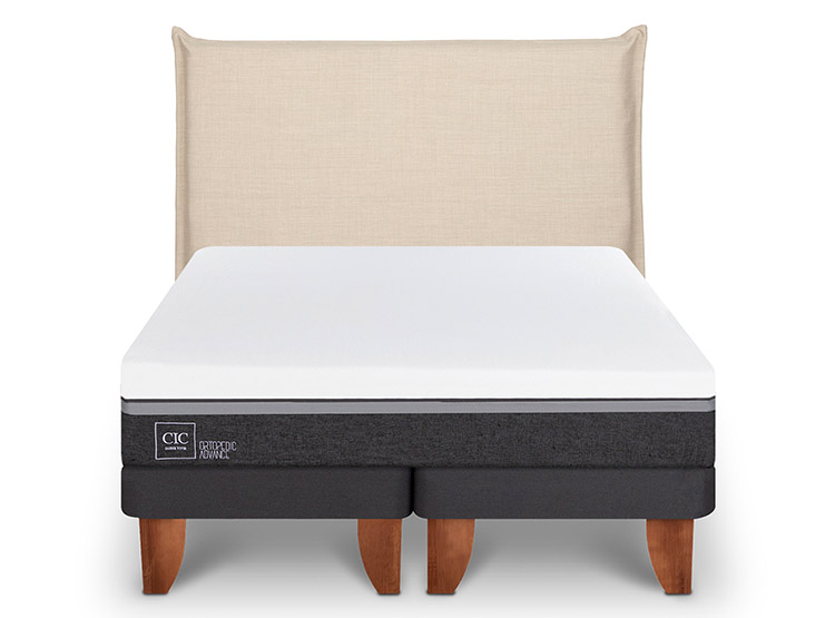 JUEGO DE DORMITORIO CIC CAMA EUROPEA ORTOPEDIC ADVANCE KING + RESPALDO TIBER - 1