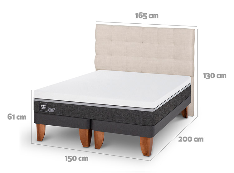 JUEGO DE DORMITORIO CIC CAMA EUROPEA ORTOPEDIC ADVANCE BD 2 PLAZAS + RESPALDO EBRO - 3