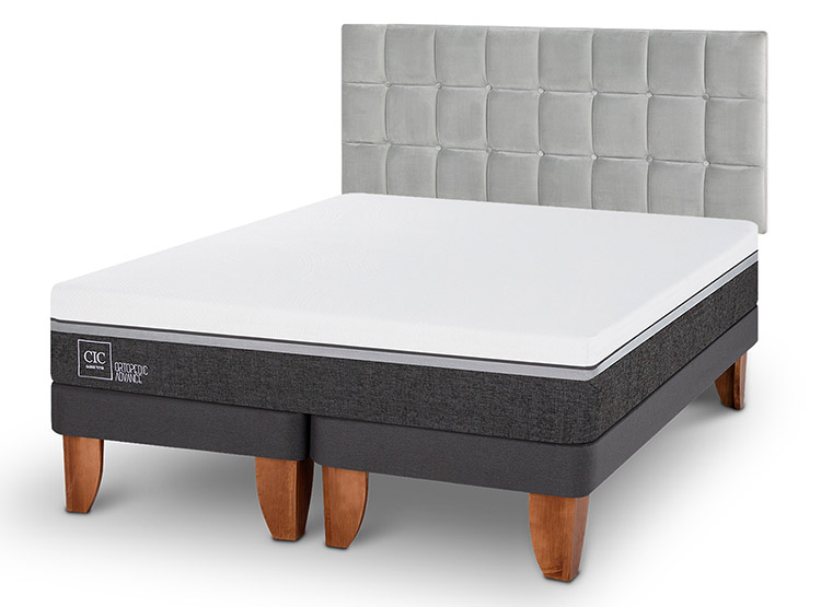 JUEGO DE DORMITORIO CIC CAMA EUROPEA ORTOPEDIC ADVANCE BD 2 PLAZAS + RESPALDO SILE - 2