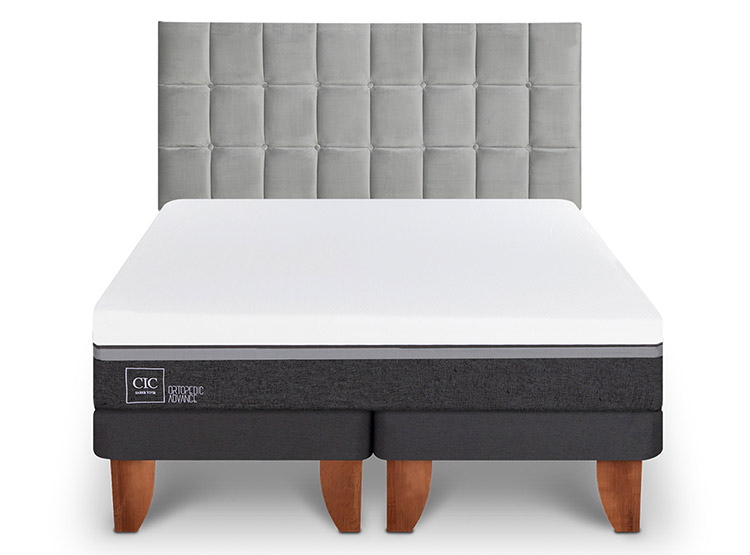 JUEGO DE DORMITORIO CIC CAMA EUROPEA ORTOPEDIC ADVANCE BD 2 PLAZAS + RESPALDO SILE - 1