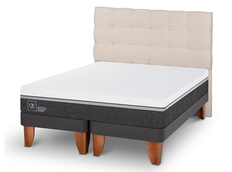 JUEGO DE DORMITORIO CIC CAMA EUROPEA ORTOPEDIC ADVANCE KING + RESPALDO EBRO - 2