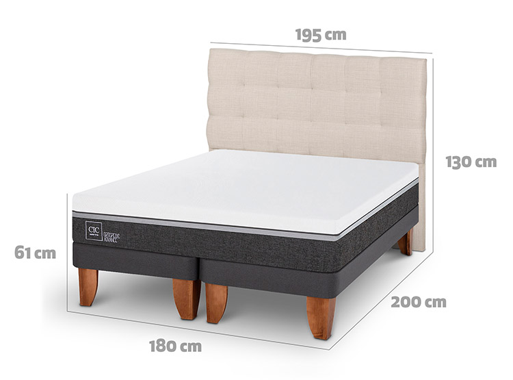 JUEGO DE DORMITORIO CIC CAMA EUROPEA ORTOPEDIC ADVANCE KING + RESPALDO EBRO - 3