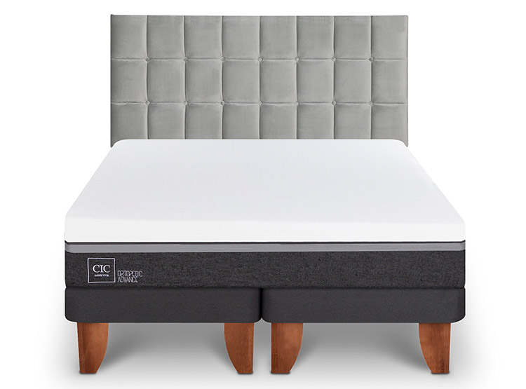 JUEGO DE DORMITORIO CIC CAMA EUROPEA ORTOPEDIC ADVANCE KING + RESPALDO SILE - 1