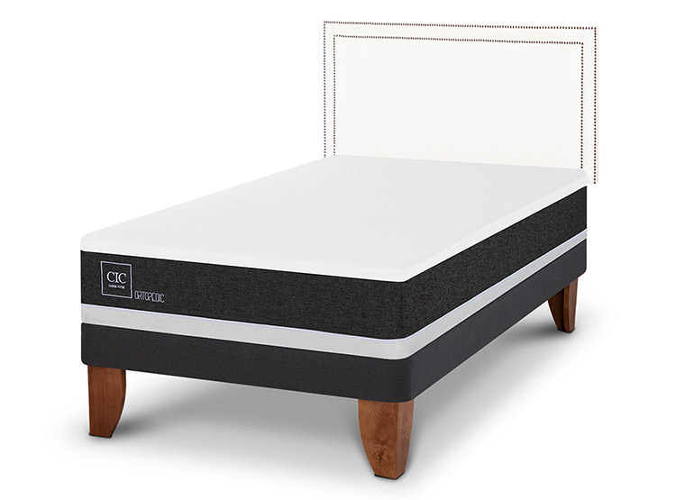 JUEGO DE DORMITORIO CIC CAMA EUROPEA ORTOPEDIC 1.5 PLAZAS + RESPALDO DANUBIO - 2