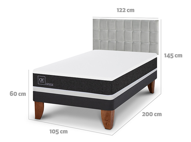 JUEGO DE DORMITORIO CIC CAMA EUROPEA ORTOPEDIC 1.5 PLAZAS + RESPALDO SILE - 3