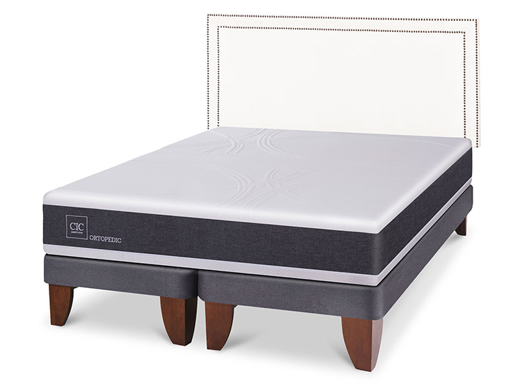 JUEGO DE DORMITORIO CIC CAMA EUROPEA ORTOPEDIC KING + RESPALDO DANUBIO - 2