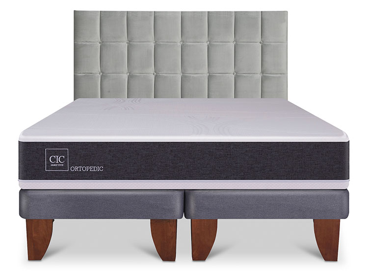 JUEGO DE DORMITORIO CIC CAMA EUROPEA ORTOPEDIC KING + RESPALDO SILE - 1
