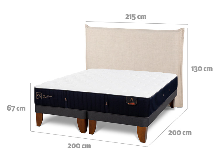 JUEGO DE DORMITORIO CIC CAMA EUROPEA PREMIUM SÚPER KING + RESPALDO TIBER - 3