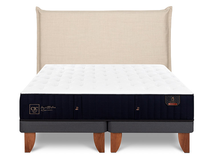 JUEGO DE DORMITORIO CIC CAMA EUROPEA PREMIUM SÚPER KING + RESPALDO TIBER - 1